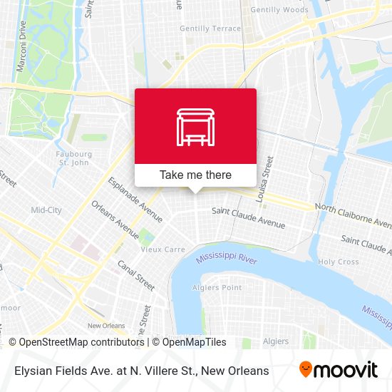 Mapa de Elysian Fields Ave. at N. Villere St.