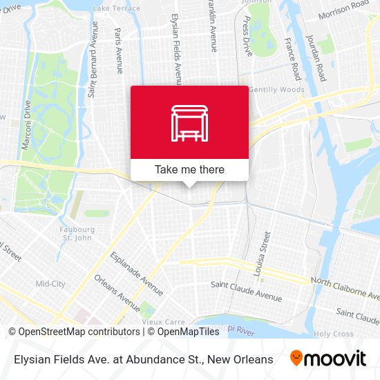 Elysian Fields Ave. at Abundance St. map
