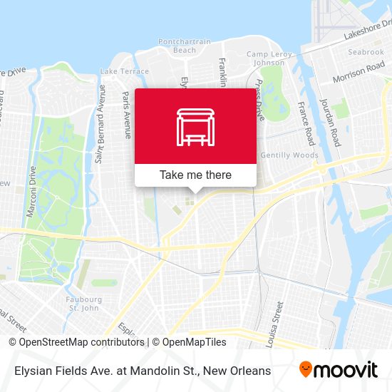 Mapa de Elysian Fields Ave. at Mandolin St.