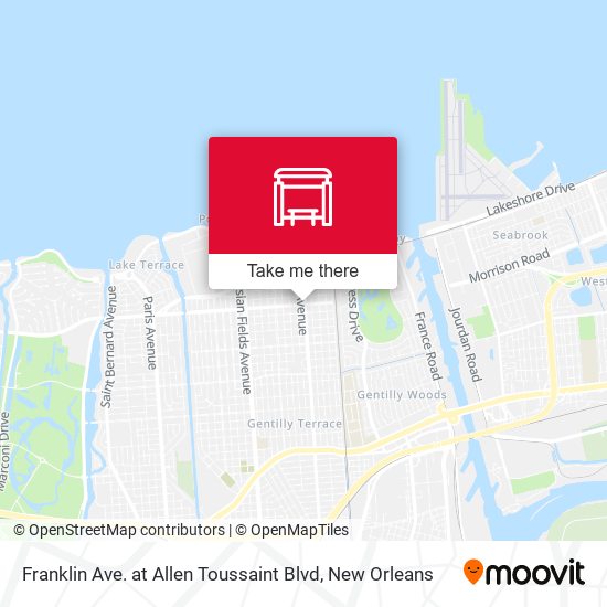 Franklin Ave. at Allen Toussaint Blvd map