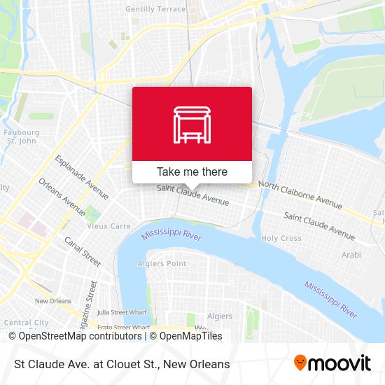 St Claude Ave. at Clouet St. map