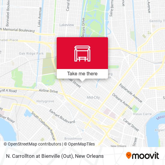 N. Carrollton at Bienville (Out) map