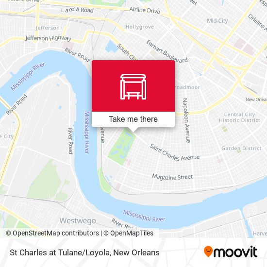 St Charles at Tulane/Loyola map