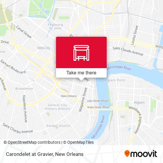 Carondelet at Gravier map
