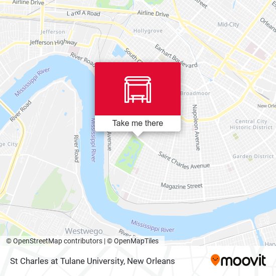 St Charles at Tulane University map