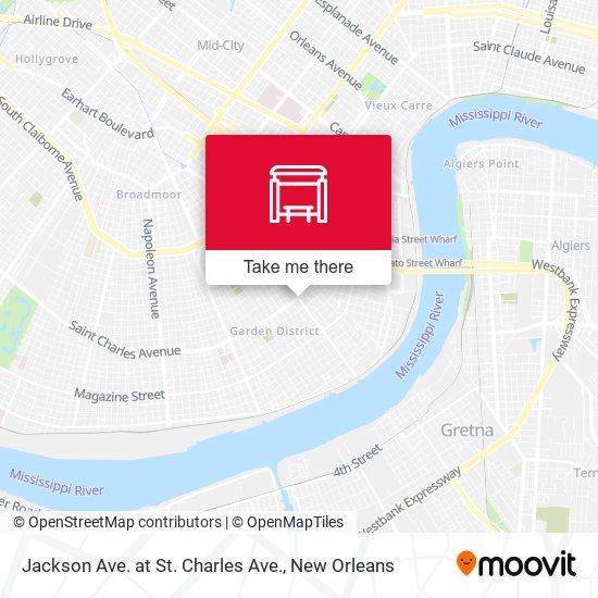 Jackson Ave. at St. Charles Ave. map