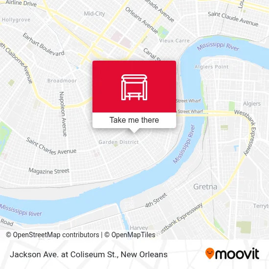 Jackson Ave. at Coliseum St. map