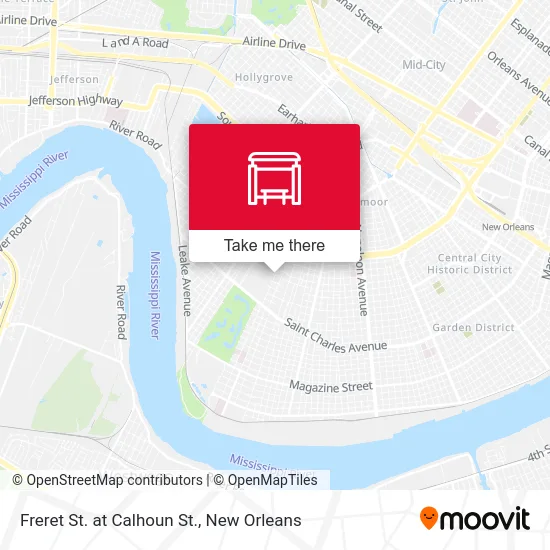 Freret St. at Calhoun St. map