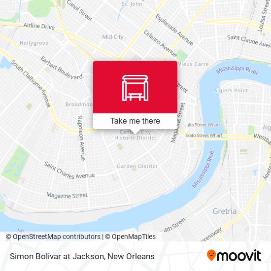 Simon Bolivar at Jackson map