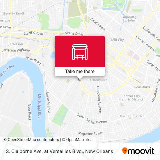 S. Claiborne Ave. at Versailles Blvd. map