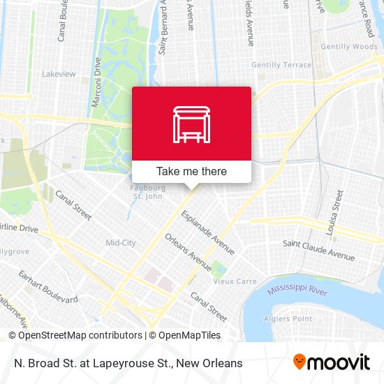 Mapa de N. Broad St. at Lapeyrouse St.