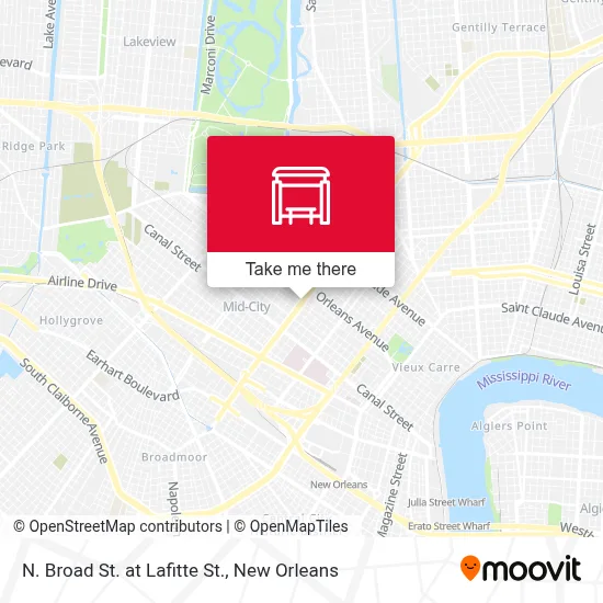 N. Broad St. at Lafitte St. map