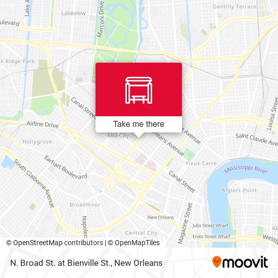 N. Broad St. at Bienville St. map
