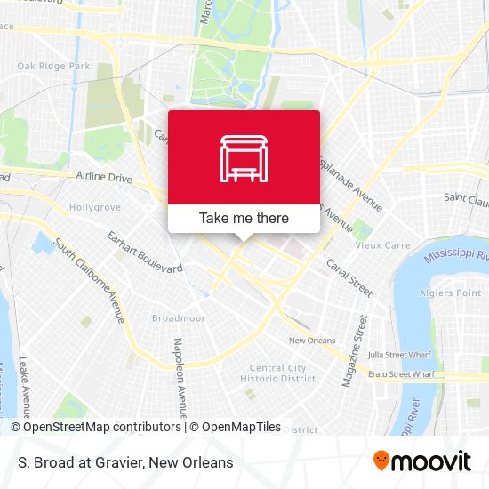S. Broad at Gravier map