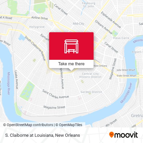 S. Claiborne at Louisiana map