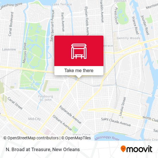 Mapa de N. Broad at Treasure