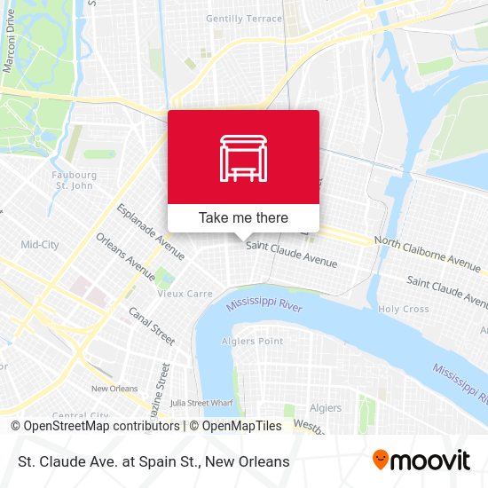 Mapa de St. Claude Ave. at Spain St.