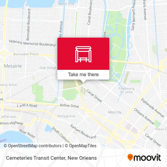 Cemeteries Transit Center map