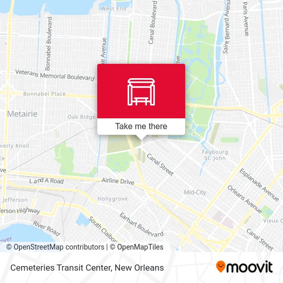 Cemeteries Transit Center map