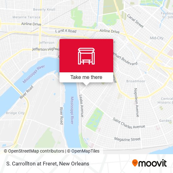 S. Carrollton at Freret map