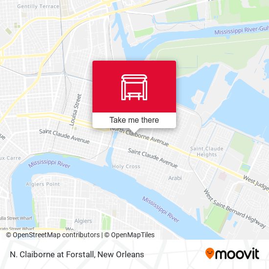 N. Claiborne at Forstall map