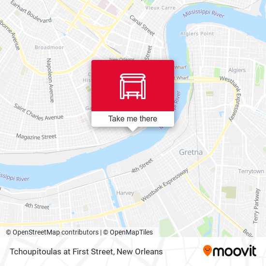 Tchoupitoulas at First Street map