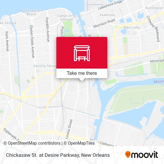 Chickasaw St. at Desire Parkway map