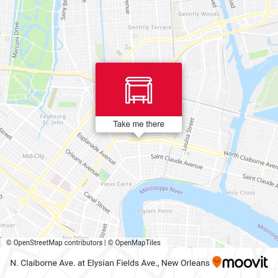 N. Claiborne Ave. at Elysian Fields Ave. map