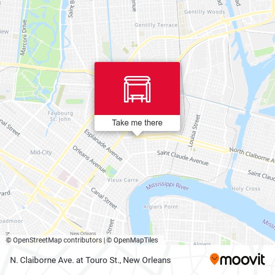 N. Claiborne Ave. at Touro St. map
