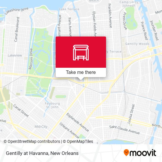 Gentilly at Havanna map