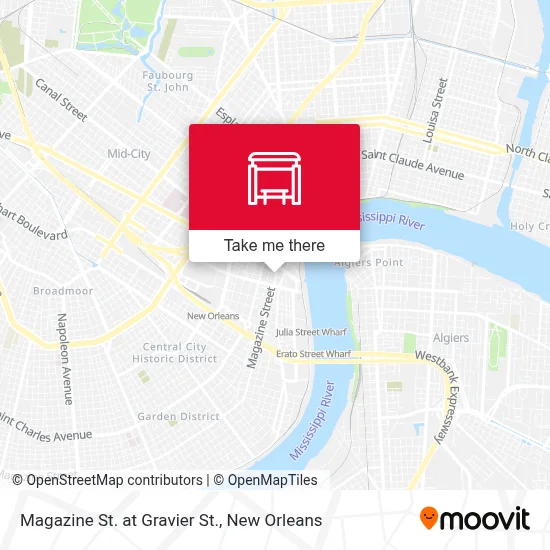Magazine St. at Gravier St. map