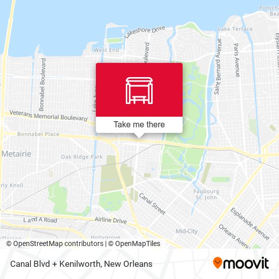 Canal Blvd + Kenilworth map