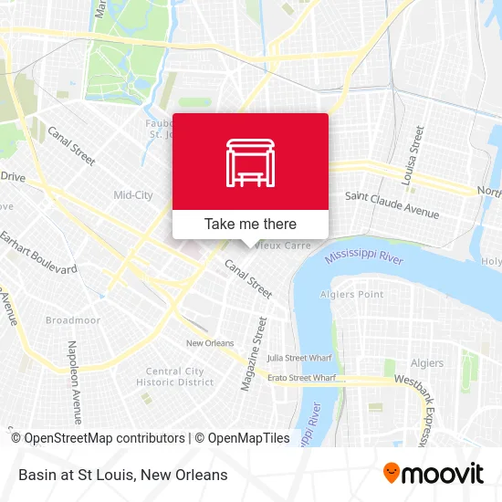 Basin at St Louis map