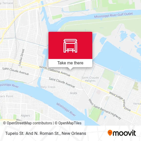 Tupelo St. And N. Roman St. map