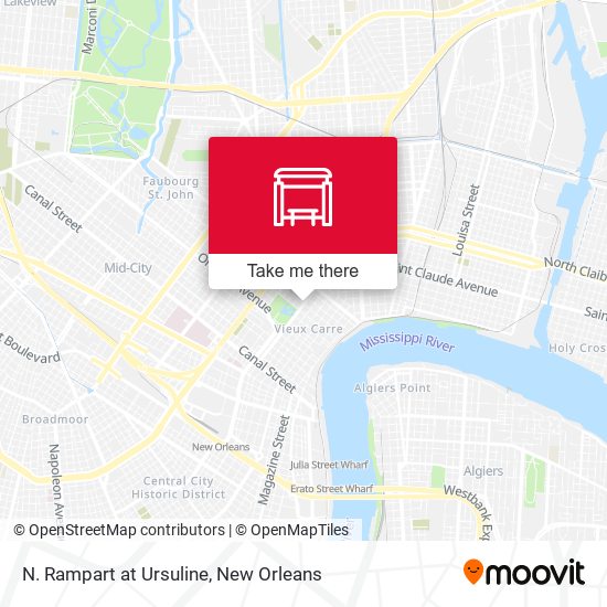 N. Rampart at Ursuline map