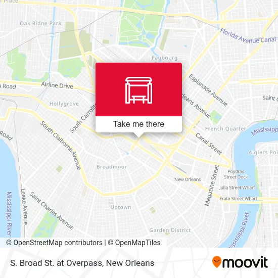 S. Broad St. at Overpass map