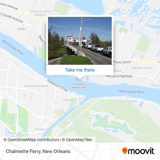 Chalmette Ferry map