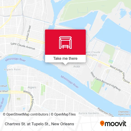 Chartres St. at Tupelo St. map