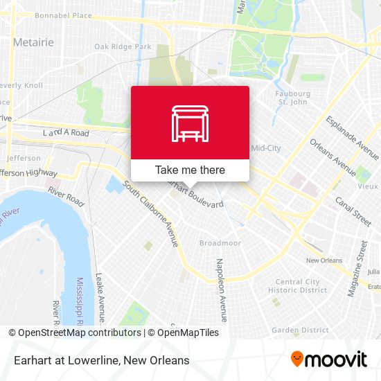 Earhart at Lowerline map