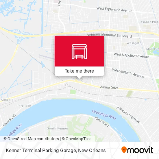 Mapa de Kenner Terminal Parking Garage