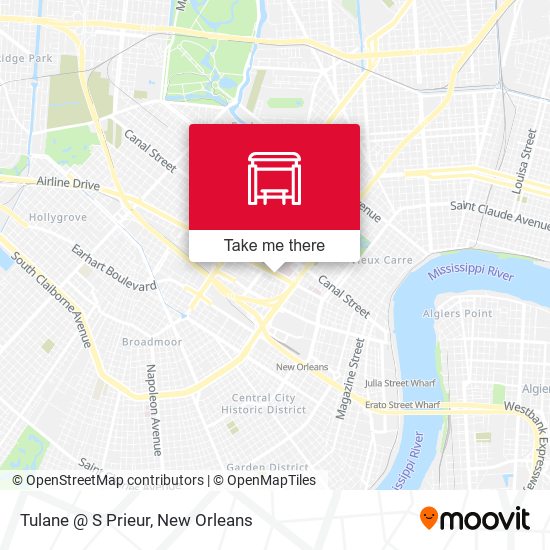 Tulane @ S Prieur map