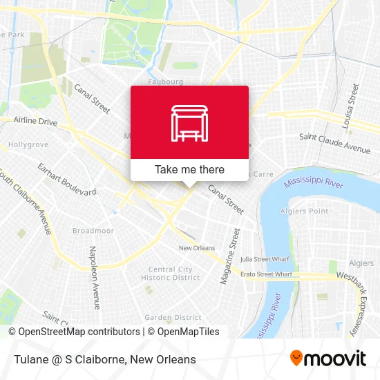 Tulane @ S Claiborne map