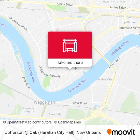 Jefferson @ Oak (Harahan City Hall) map