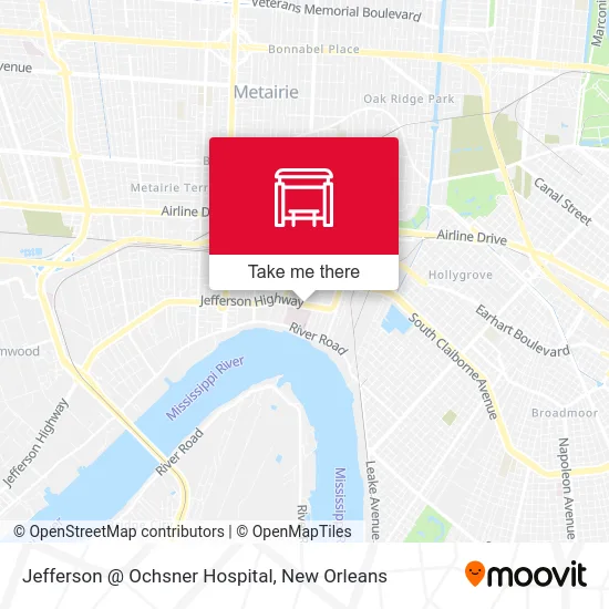 Jefferson @ Ochsner Hospital map