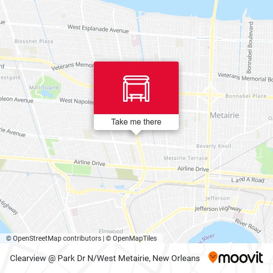 Mapa de Clearview @ Park Dr N / West Metairie