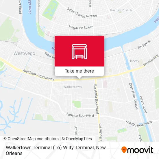 Walkertown Terminal (To) Wilty Terminal map
