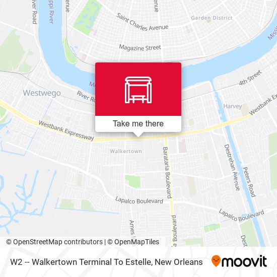 Mapa de W2 -- Walkertown Terminal To Estelle