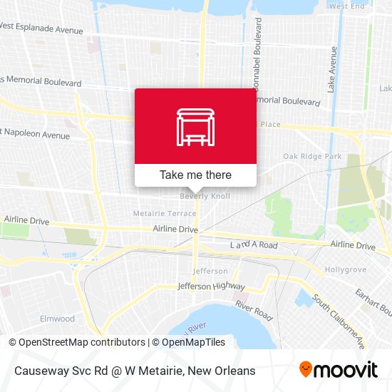 Causeway Svc Rd @ W Metairie map