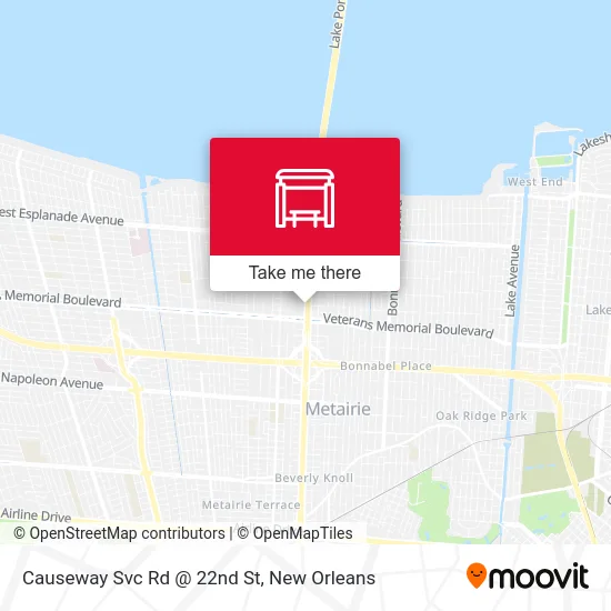 Causeway Svc Rd @ 22nd St map