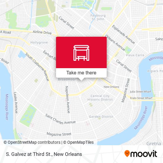S. Galvez at Third St. map